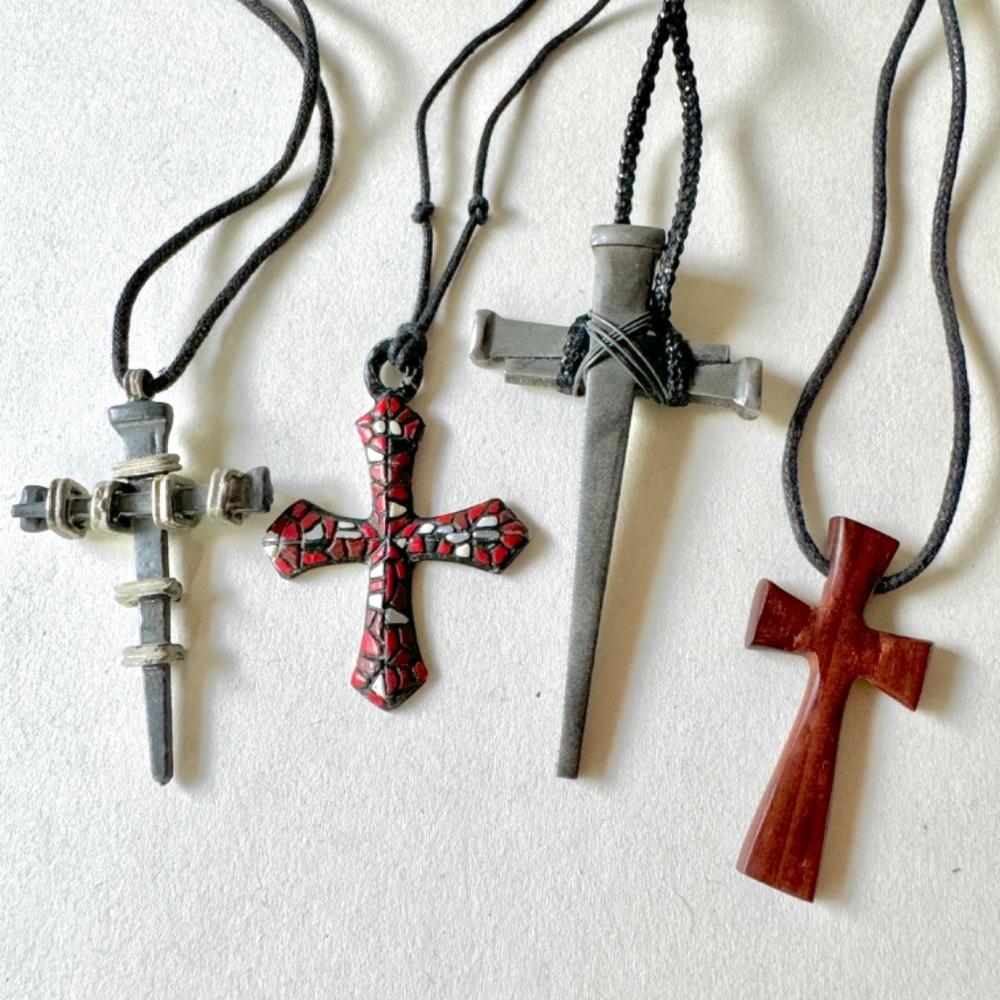 Set of 4 Cross Necklaces, Barcelona